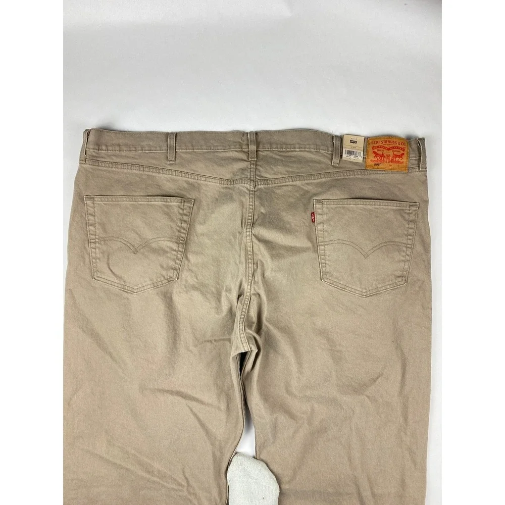 NWT Levi's 505 Big & Tall Jeans Mens 52x29 Stretch Denim Straight Leg Tan - Mark